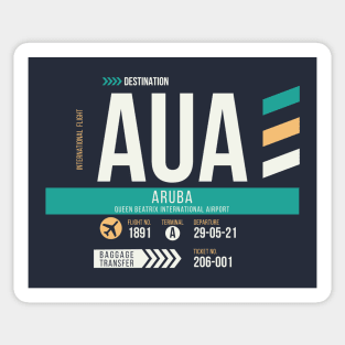 Aruba (AUA) Airport Code Baggage Tag Sticker